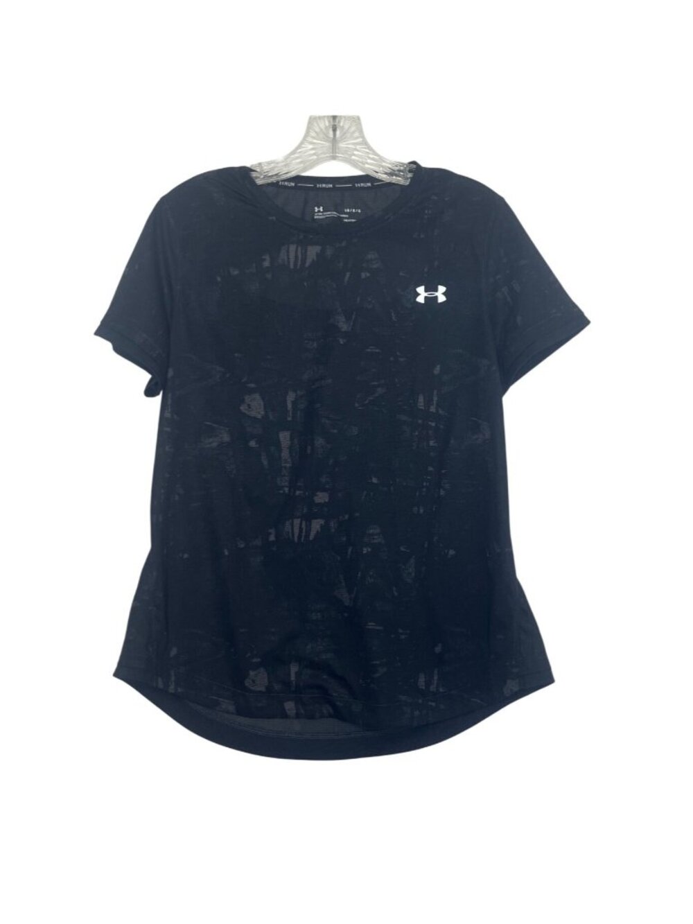 Under Armour Fitted Activewear Tshirt Large Black HeatGear Running Cutout Workou